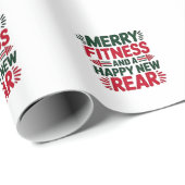 Fröhliche Fitness und Glück Neue Fitness Weihnacht Geschenkpapier (Rolleneckpunkt)