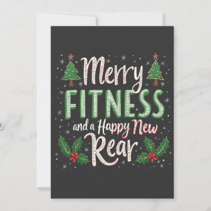 Fröhliche Fitness und glückliche neue rückwärtige Dankeskarte