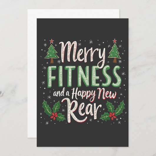 Fröhliche Fitness und glückliche neue rückwärtige Dankeskarte (Vorne/Hinten)