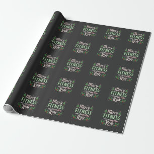 Fröhliche Fitness und glückliche neue rückwärtige Geschenkpapier