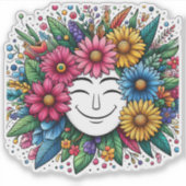 Fröhliche florale Sticker für Kreativität (Vorderseite)