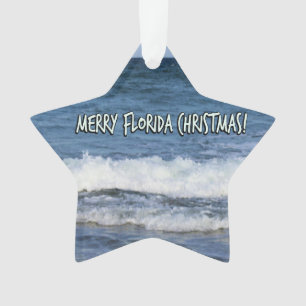 Fröhliche Florida-Weihnachten Ozeans tiefes Blau Ornament