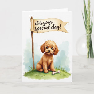 Fröhliche Fluffige Hund Geburtstagskarte Karte