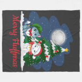 Fröhliche Fluffmas Niedliche Weihnachten Fleecedecke (Vorderseite (Horizontal))