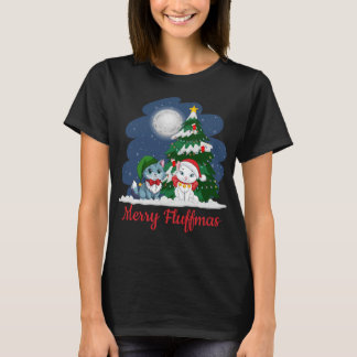 Fröhliche Fluffmas Niedliche Weihnachten T-Shirt