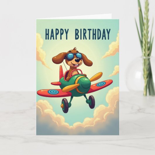 Fröhliche Flug Hund Karte (Vorderseite)