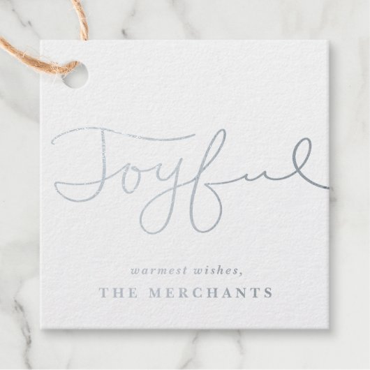 Fröhliche Folienfeier Geschenkanhänger (Vorderseite)