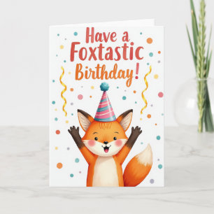 Fröhliche Fox Party Karte