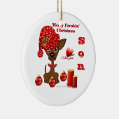Fröhliche Freakin Weihnachtssohn-Verzierung Keramikornament (Rechts)
