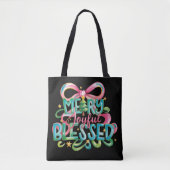 Fröhliche Freude gesegnet farbenfrohe Brushstroke  Tasche (Vorderseite)