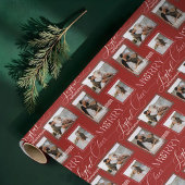 Fröhliche Freude Wavy Retro Moderne Foto Collage Geschenkpapier