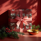 Fröhliche Freude Wavy Retro Moderne Foto Collage Geschenkpapier