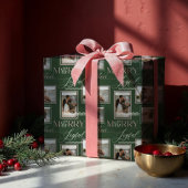 Fröhliche Freude Wavy Retro Moderne Foto Collage Geschenkpapier