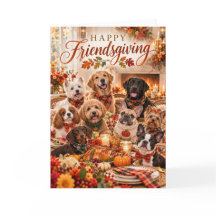 Fröhliche Friendsgiving Turkey Dogs Karte