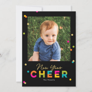 Fröhliche Frohe Bunte Helle Neujahrs-Postkarte Feiertagskarte