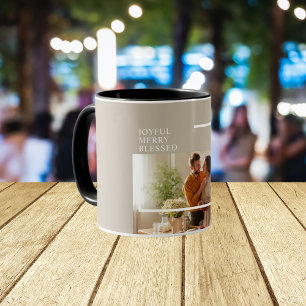 Fröhliche Frohe Gesegnete Weihnachten Familienfoto Tasse