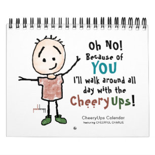 Fröhliche, fröhliche Ermutigung, Cartoon Stickma Kalender