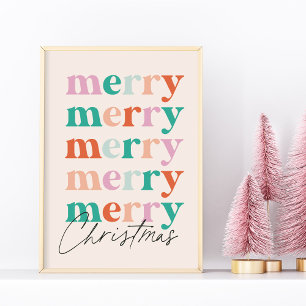 Fröhliche Fröhliche Fröhliche Weihnachten Farbige  Poster