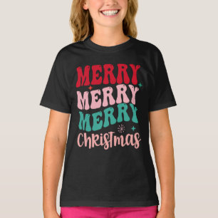 Fröhliche Fröhliche Fröhliche Weihnachten Retro T-Shirt