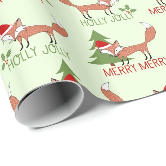 Fröhliche fröhliche Stechpalmelustiger Geschenkpapier (Rolleneckpunkt)