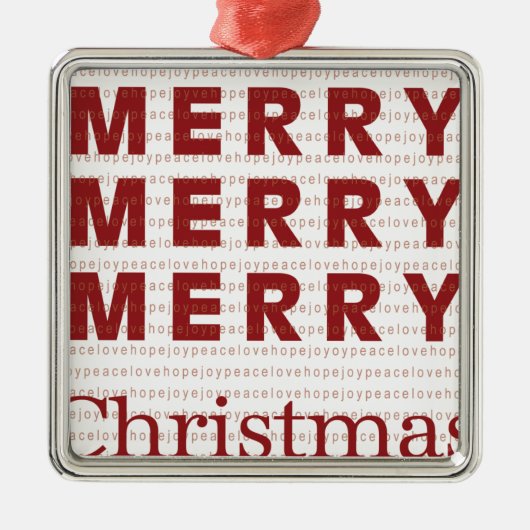 Fröhliche, fröhliche Weihnachten Ornament Aus Metall (Vorne)