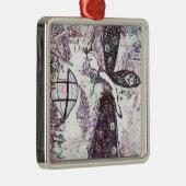 Fröhliche, fröhliche Weihnachten Silbernes Ornament (Rechts)