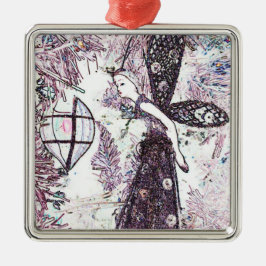 Fröhliche, fröhliche Weihnachten Silbernes Ornament