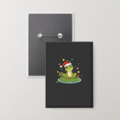 Fröhliche Frösche Freude - Süßer Weihnachtsfrosch Button (Vorderseite/Rückseite)
