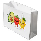 Fröhliche Fruchtfreunde Große Geschenktüte (Rückseite Schrägansicht)