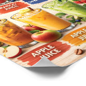 Fröhliche Fruchtsaft-Menü-Illustration  Poster (Ecke)