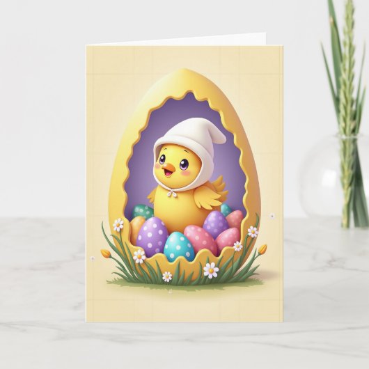 Fröhliche Frühlings-Anfänger-Ei-Karte Karte (Vorderseite)