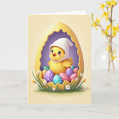 Fröhliche Frühlings-Anfänger-Ei-Karte Karte (Gelbe Blume)