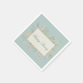 Fröhliche Frühlings-Aquarell-Wildblume  Serviette (Ecke)