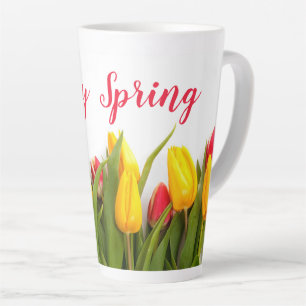 Fröhliche Frühlings-Tulpen-Blumen Jahreszeit  Milchtasse