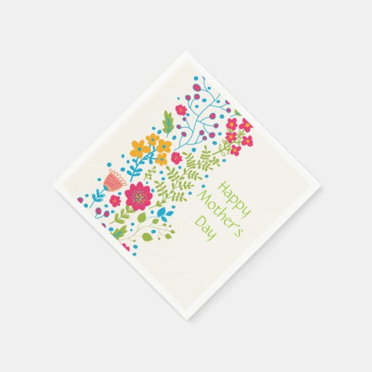 Fröhliche Frühlingsblumen der Mutter Serviette (Ecke)