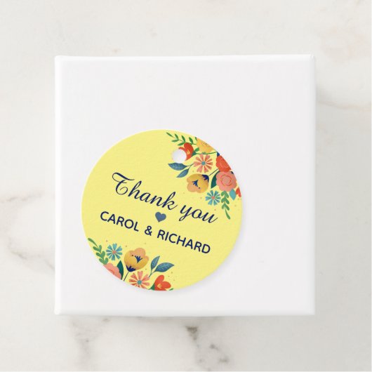 Fröhliche Frühlingsblütengelb Custom Vielen Dank Geschenkanhänger (Beispiel)