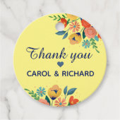 Fröhliche Frühlingsblütengelb Custom Vielen Dank Geschenkanhänger (Vorderseite)
