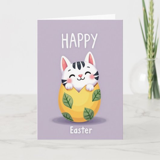 Fröhliche Frühlingskarte mit Katze Karte (Vorderseite)