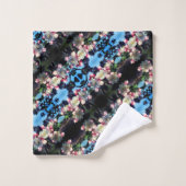Fröhliche Frühlingskrabappel-Blume blüht Muster Badhandtuch Set (Waschlappen)