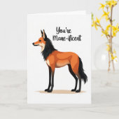 Fröhliche Fuchsähnliche Kreatur Karte (Gelbe Blume)
