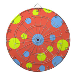 Fröhliche Funky Gelbe Blaue Blasen Dartscheibe