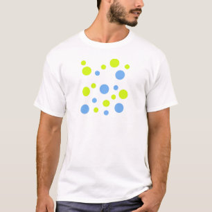 Fröhliche Funky Gelbe Blaue Blasen T-Shirt