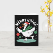 Fröhliche Gans auf dem lockeren sonnigen Weihnacht Karte (Gelbe Blume)