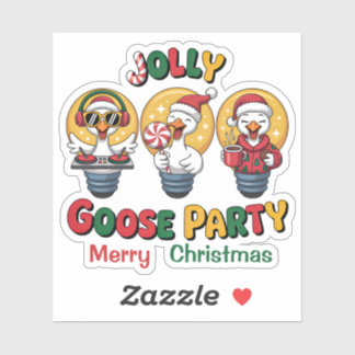 Fröhliche Gans Weihnachtsfeier DJ Pullover & Süßig Aufkleber