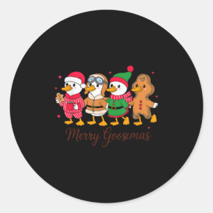 Fröhliche Gänsemas Fröhliche Festgans Weihnachten Runder Aufkleber