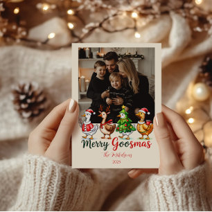 Fröhliche Gänsmas-Weihnachten lustiges Foto Feiertagskarte