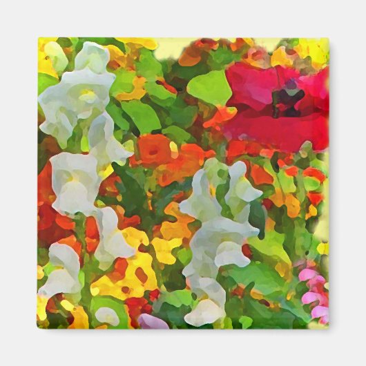 Fröhliche Gartenfarben Magnet (Vorne)
