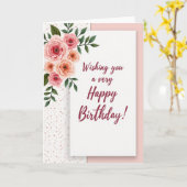 Fröhliche Geburtstags-Blüten-Script-Karte Karte (Gelbe Blume)