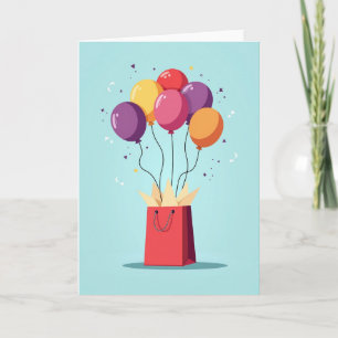 Fröhliche Geburtstags-Geschenktüten-Grußkarte Karte