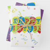Fröhliche Geburtstagsballons Geschenkpapier Set (Beispiel)